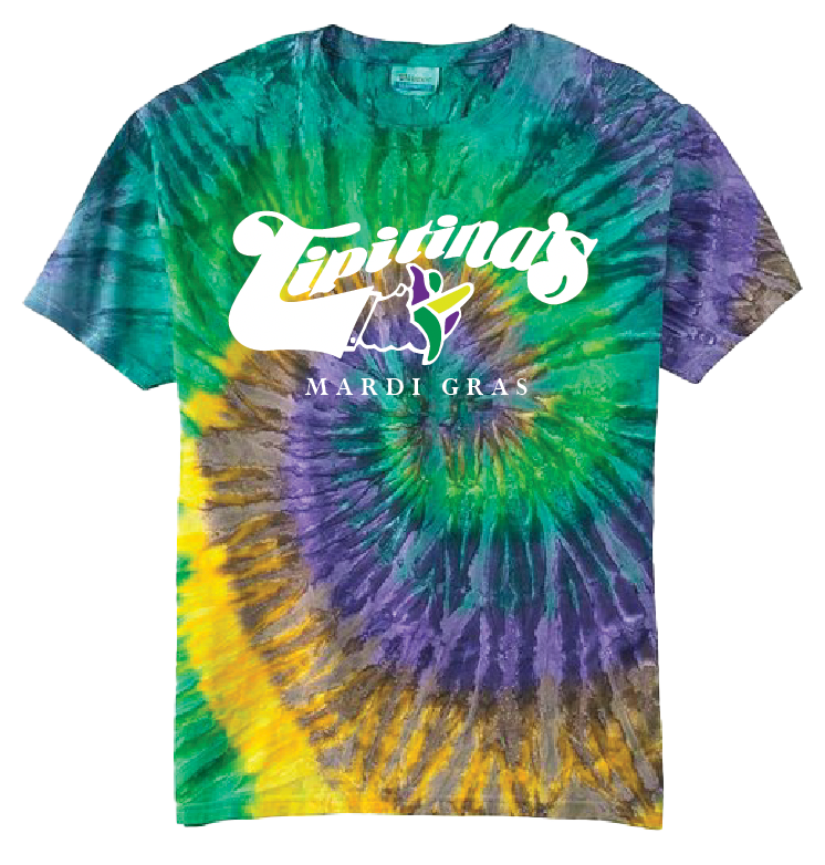 mardi gras tie dye shirt