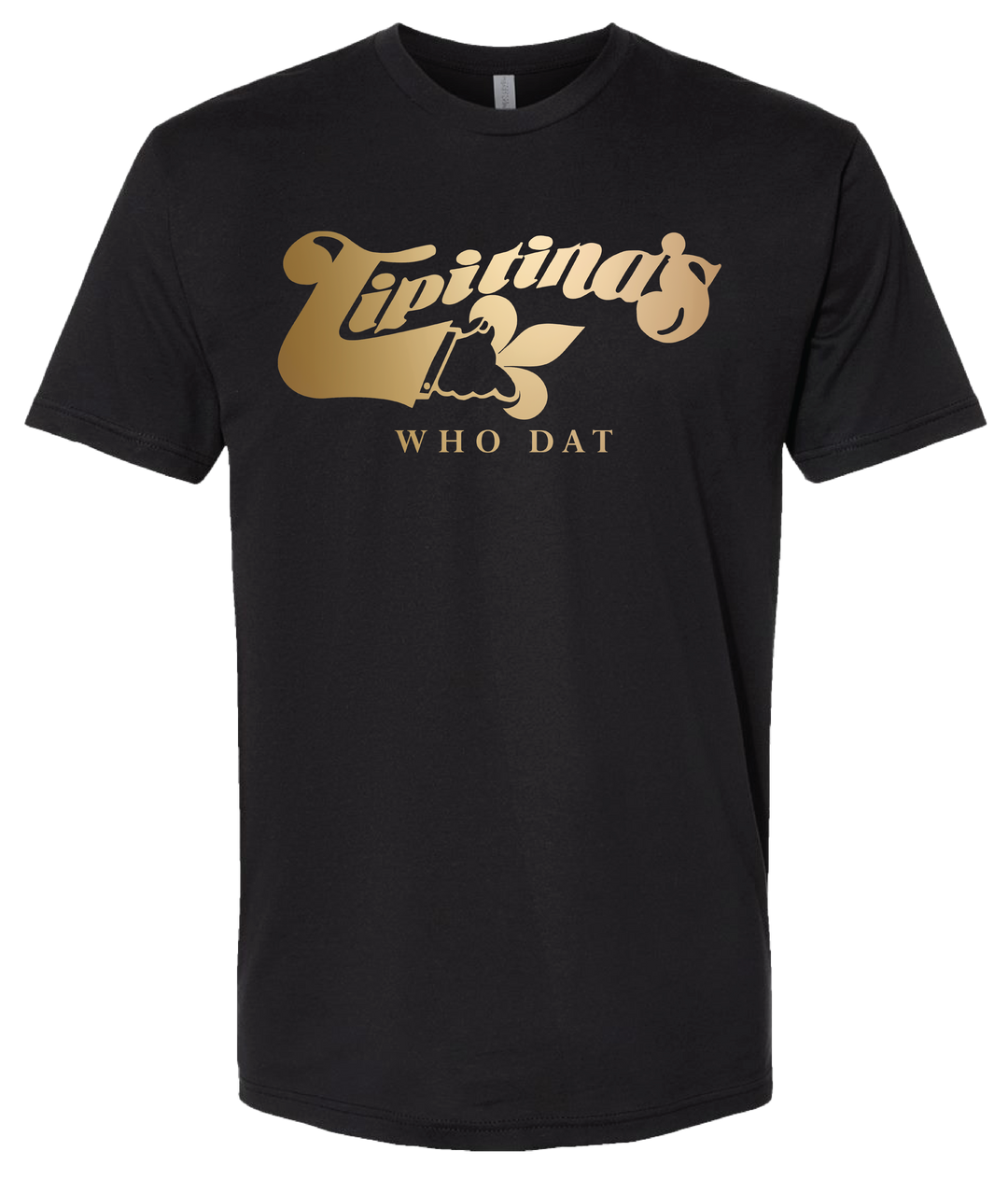 Unisex Black & Gold WHO DAT Tipitina's Logo Tee
