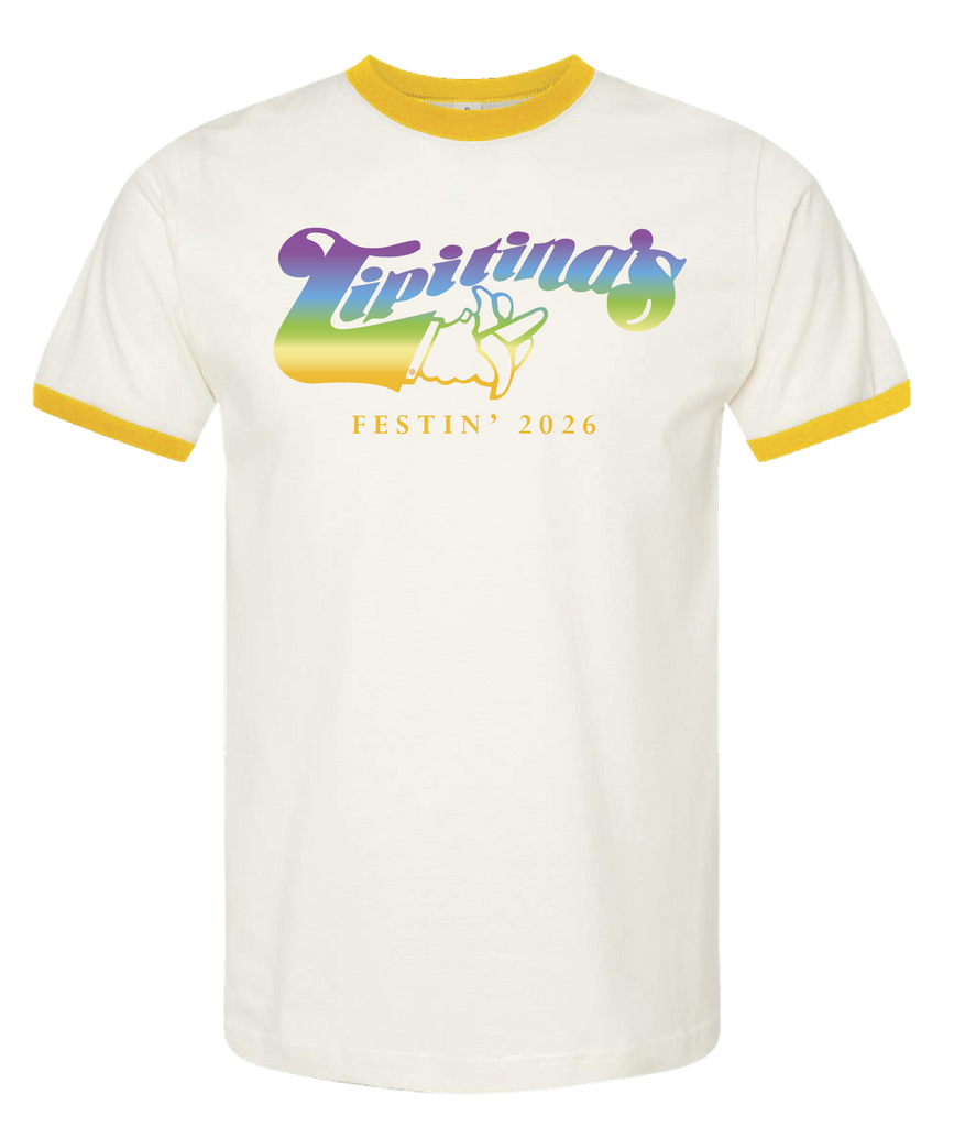 PHEENY新品未使用⭐️VintageJersey L/S Ringer Tee Unisex Festin' 2026 Ringer Tee - Vintage White & Yellow – Tipitinas