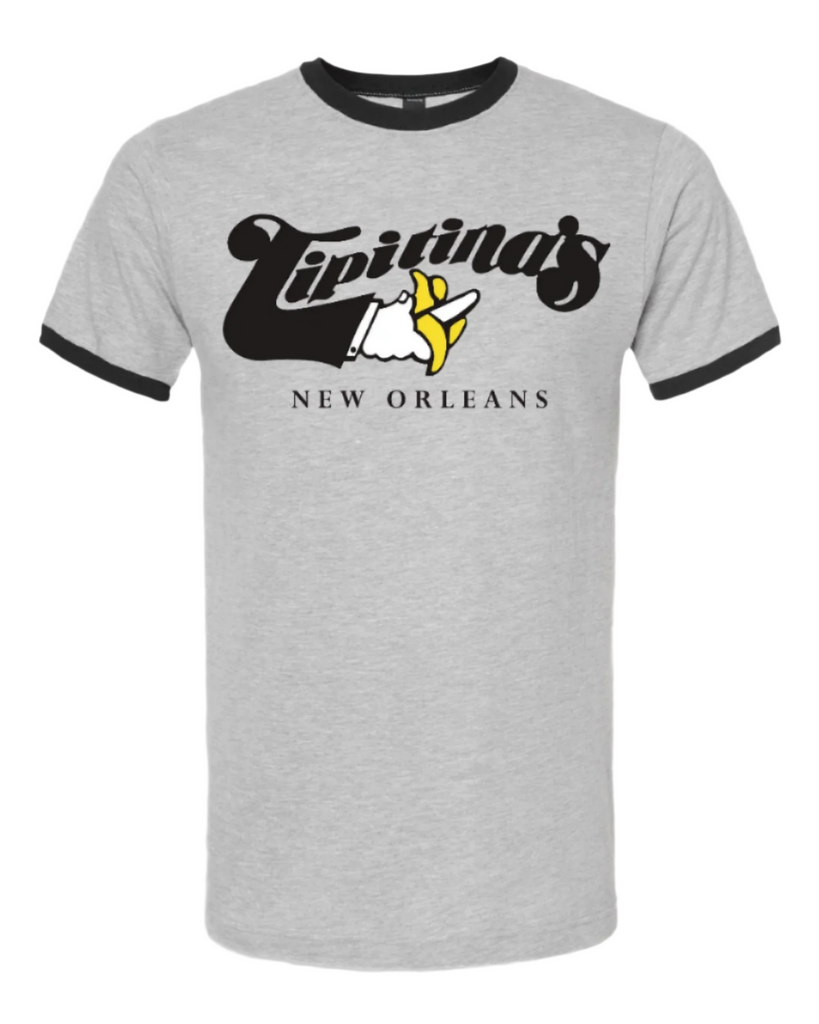 Unisex Ringer Logo Tee - Heather Gray & Black – Tipitinas