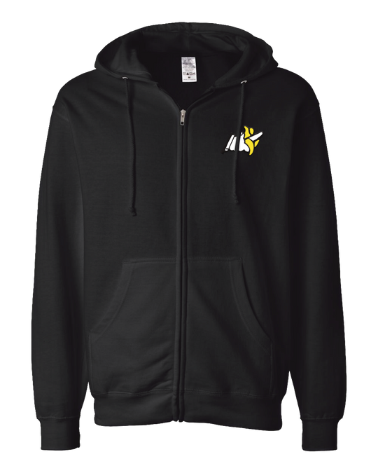 Logo Zip Hoodie - Black
