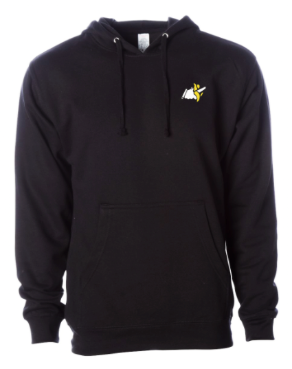 Logo Embroidered Hoodie - Black