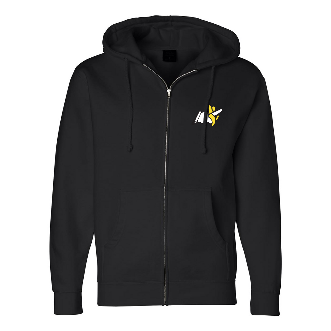 Logo Zip Hoodie - Black