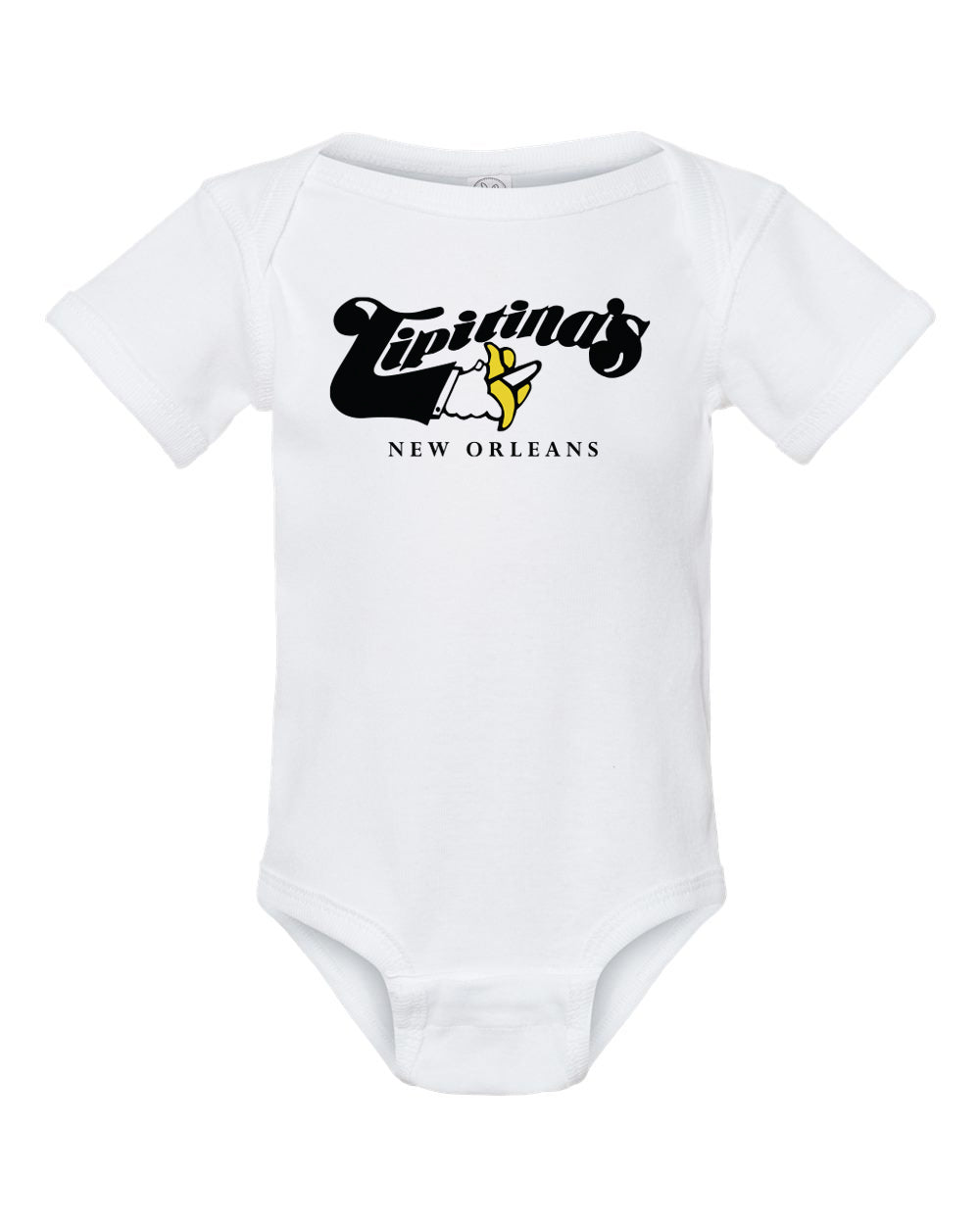 Tipitina's Logo + Music Note Onesie - White